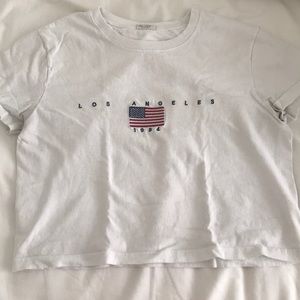 Brandy Melville Cropped Los Angeles T-Shirt